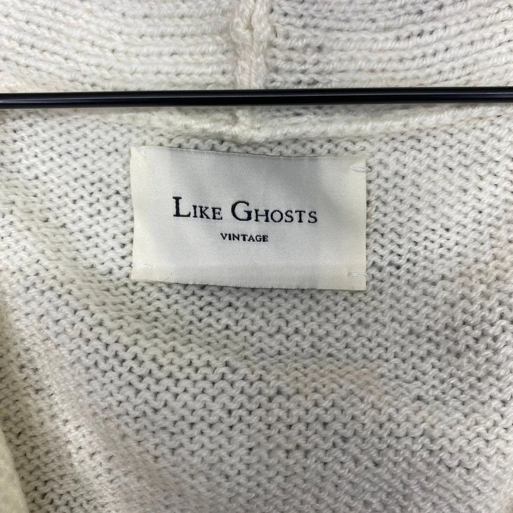 Like Ghosts Vintage Ivory Knit Sweater Vest Surplice Wrap V-Neck Button Front